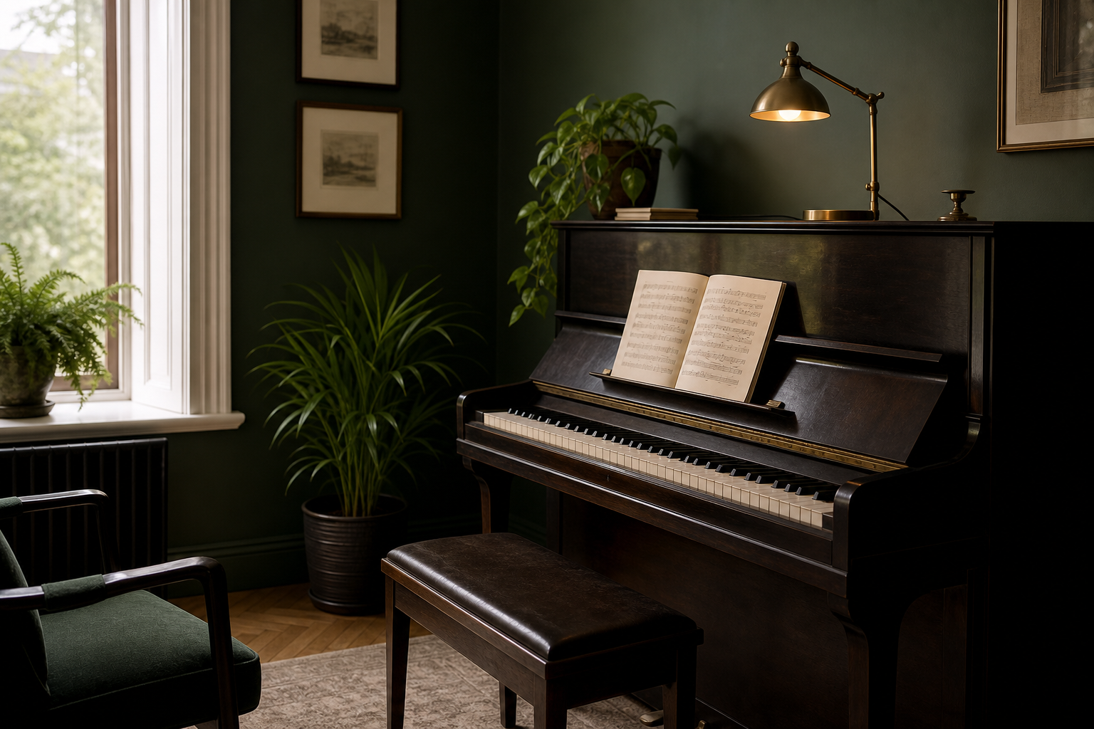 Warm private piano studio